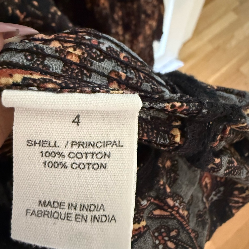 Ulla Johnson Black and Brown Floral Midi Dress - Picture 10 of 14